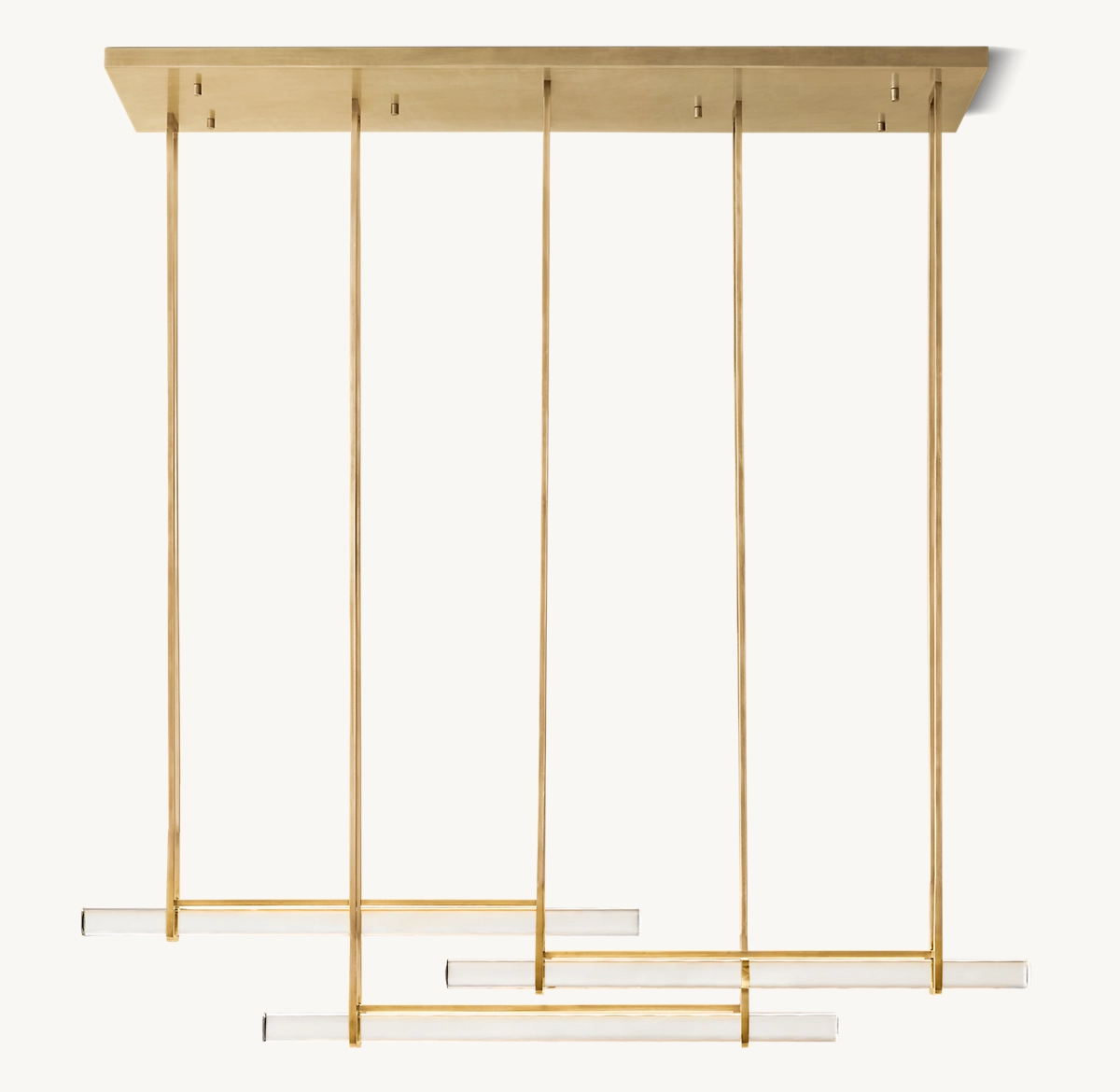 Audubon Triple Bar Linear Chandelier - Lacquered Burnished Brass