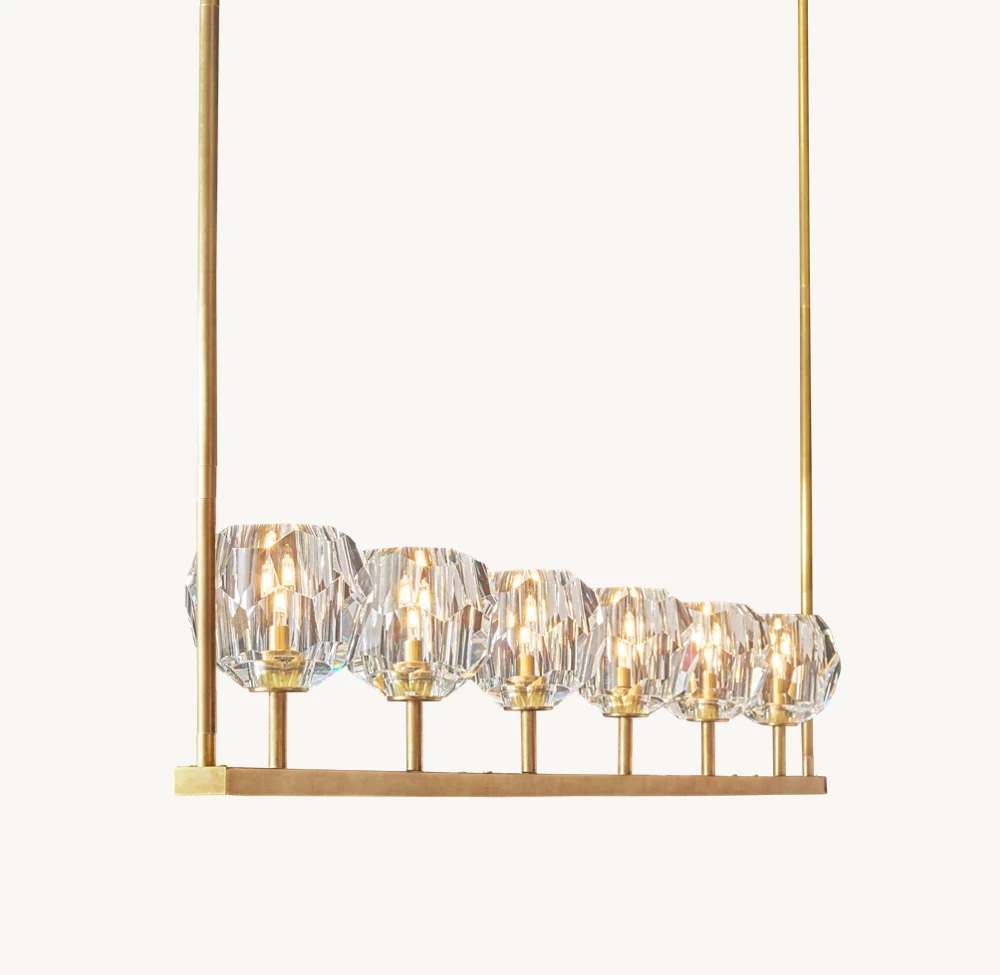 BOULE DE CRISTAL CLEAR GLASS LINEAR CHANDELIER 60