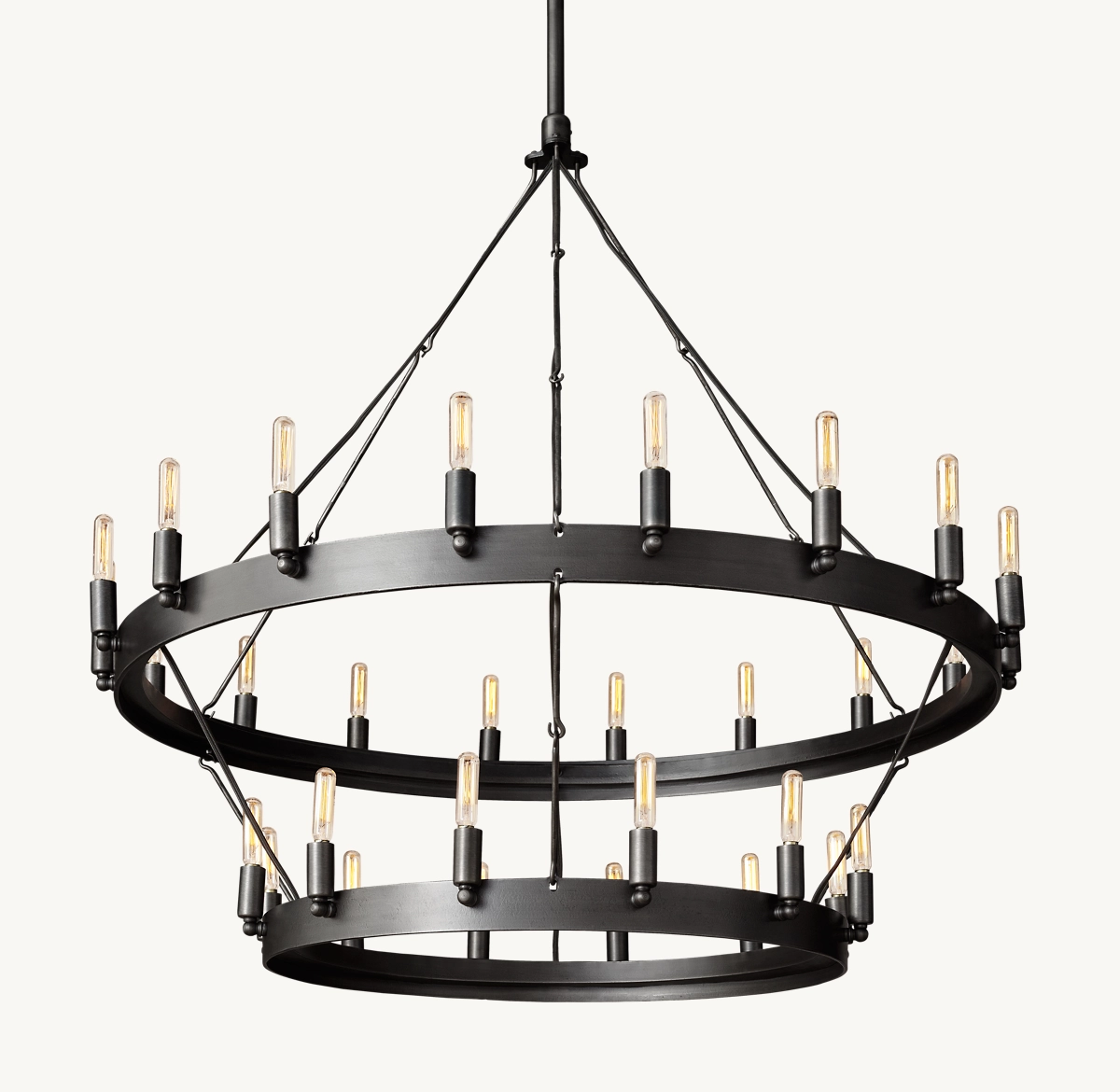 CAMINO VINTAGE FILAMENT TWO-TIER CHANDELIER 38