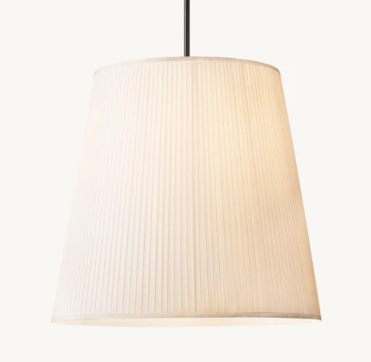 REED WHITE PLEATED BARREL PENDANT