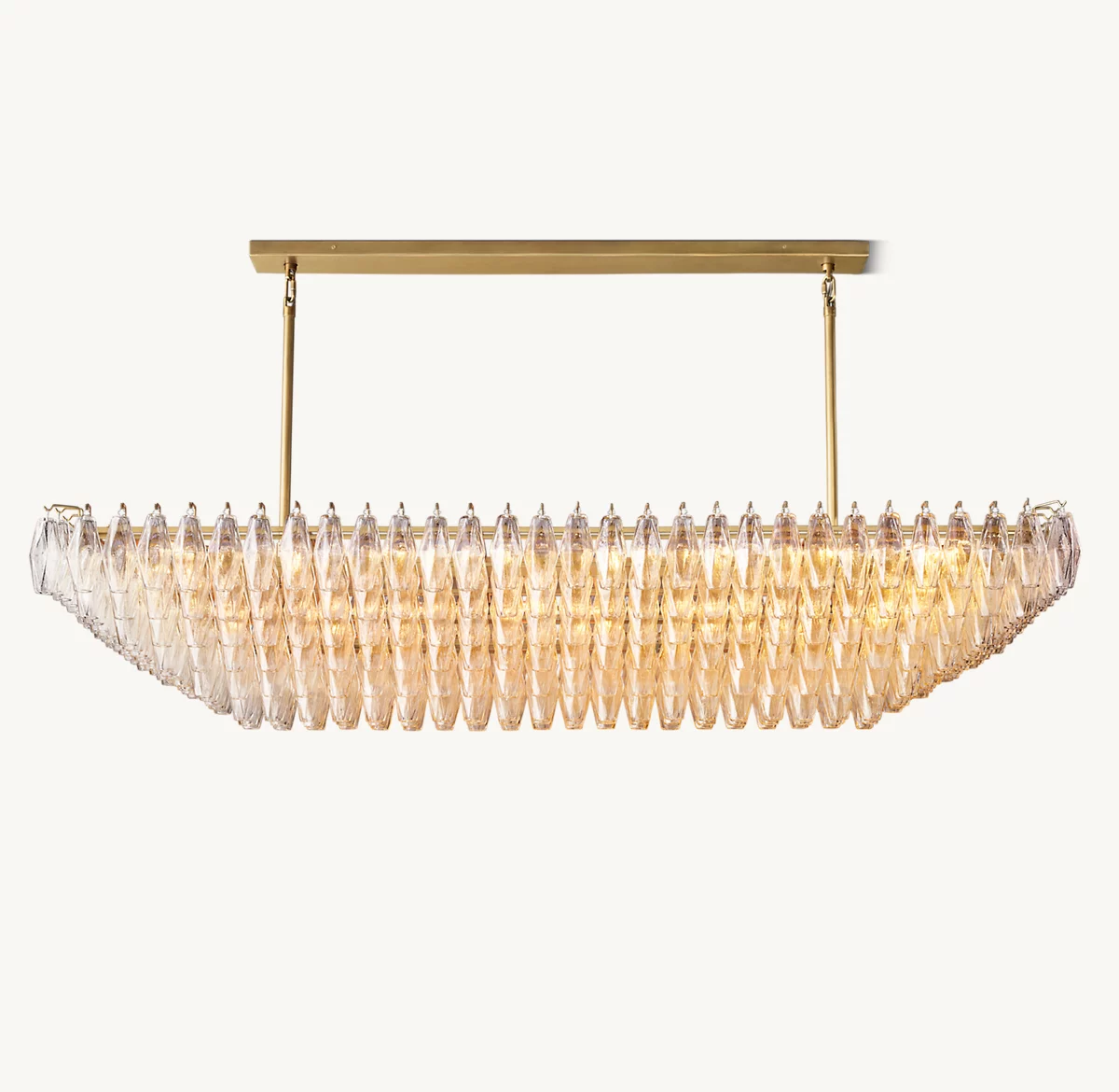 CHIARA CLEAR GLASS TIERED RECTANGULAR CHANDELIER 74