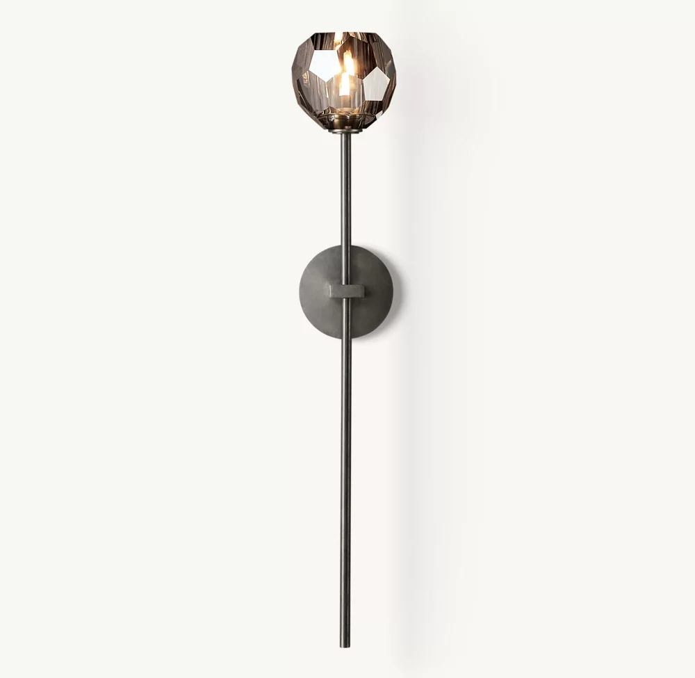 BOULE DE CRISTAL SMOKE GLASS GRAND SCONCE - Image 1