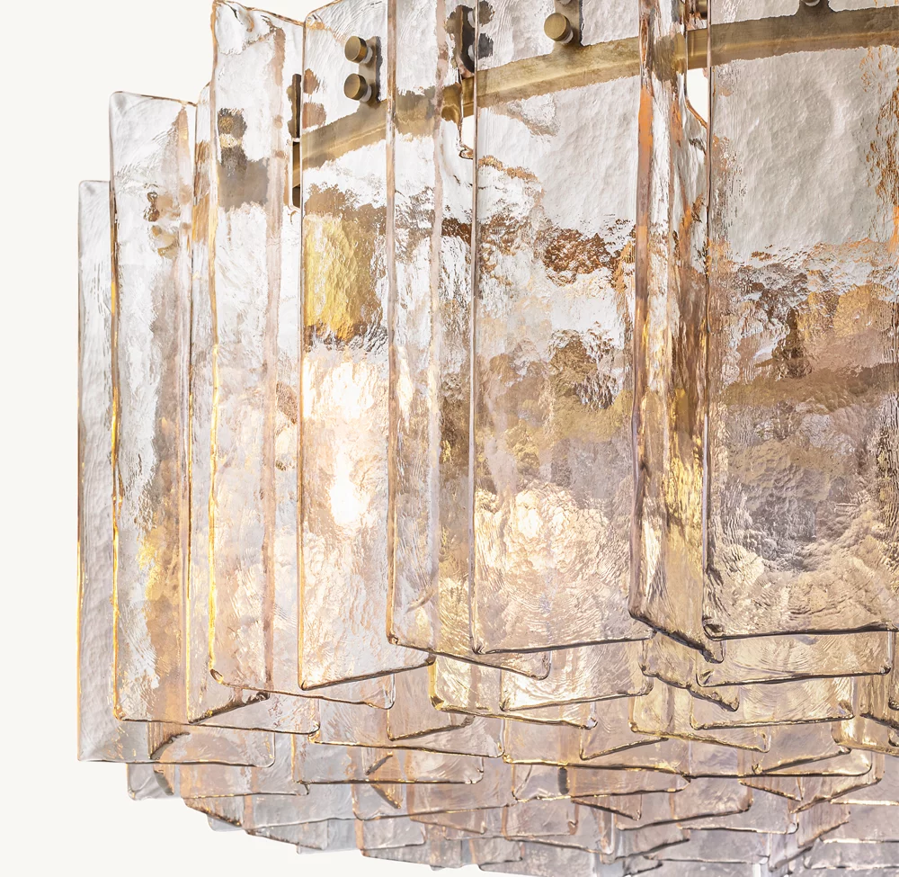 LATTICE CLEAR GLASS ROUND CHANDELIER 48