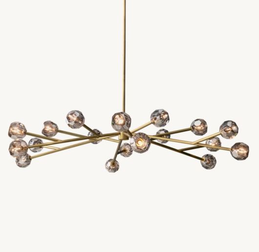 BOULE DE CRISTAL SMOKE GLASS ROUND CHANDELIER 72