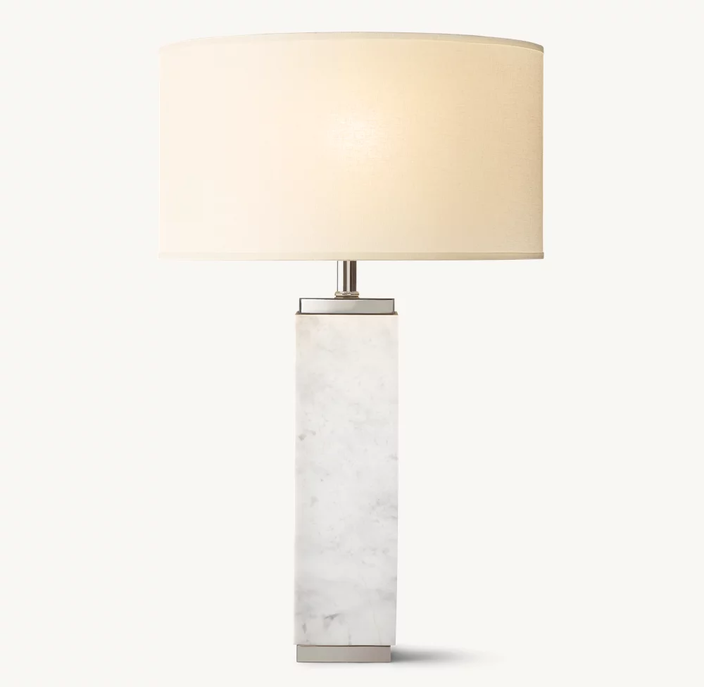 SQUARE COLUMN MARBLE TABLE LAMP - Image 3