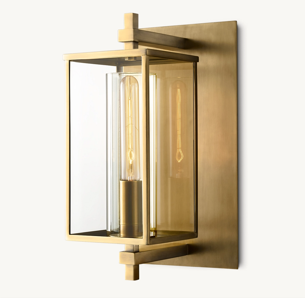 DEVAUX SQUARE SCONCE - Lacquered Burnished Brass