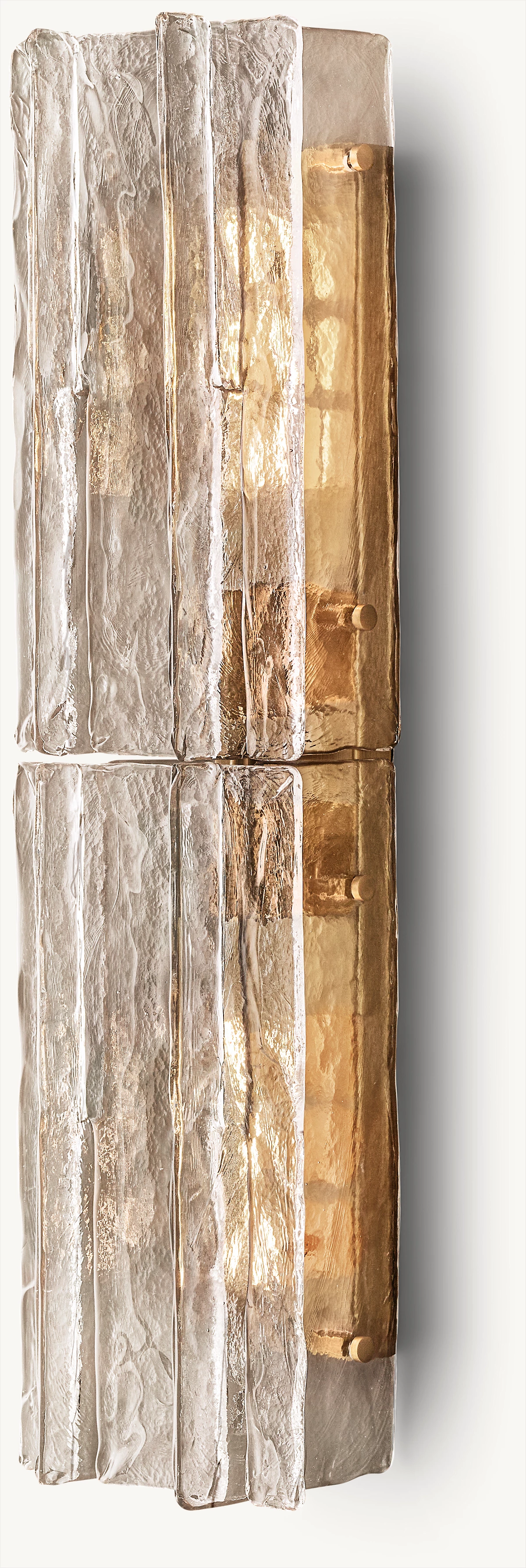 LATTICE SMOKE GLASS SCONCE - Lacquered Burnished Brass