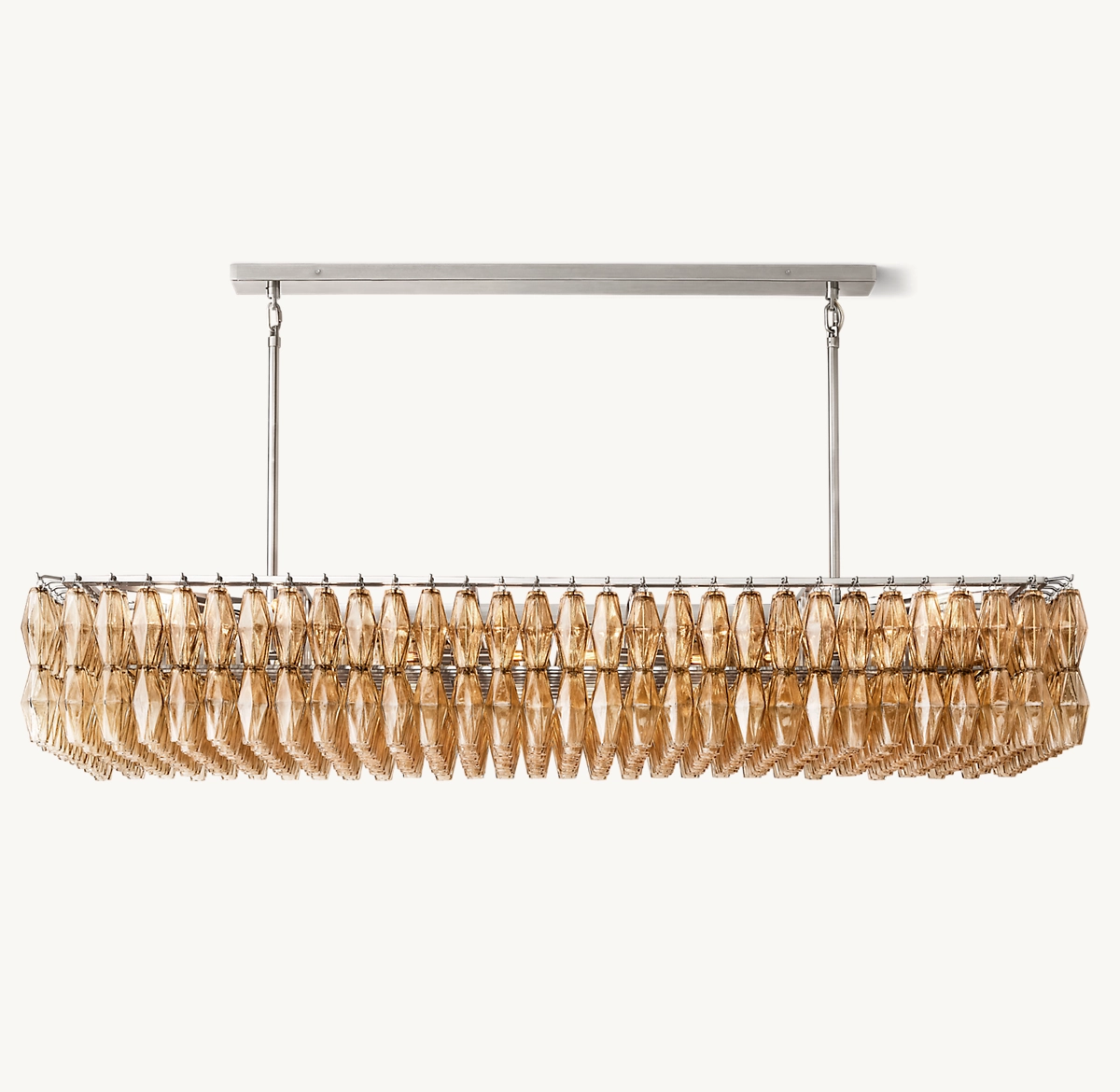 CHIARA SMOKE GLASS RECTANGULAR CHANDELIER 74