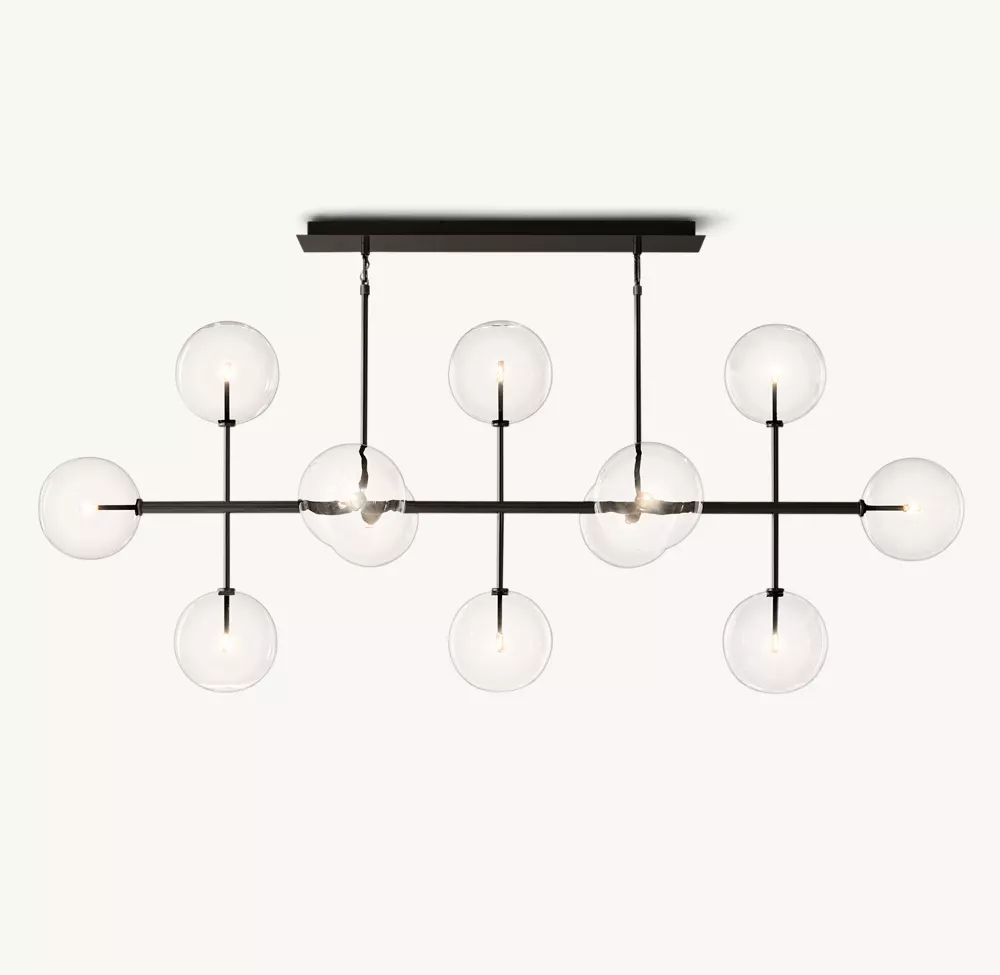 GLASS GLOBE MOBILE LINEAR CHANDELIER - Image 1