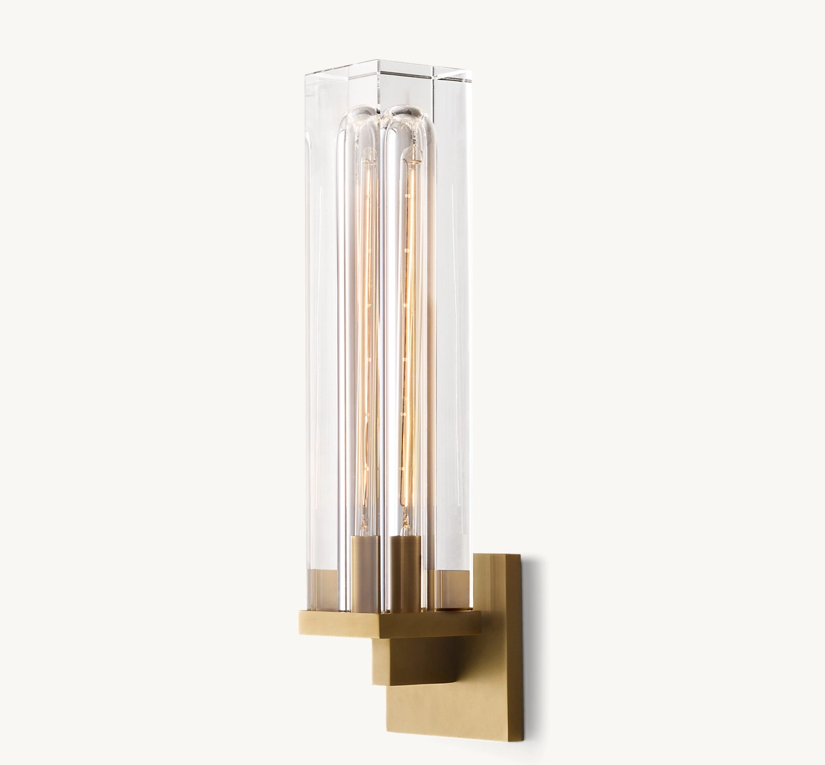 SAVILE RECTANGULAR SCONCE - Lacquered Burnished Brass