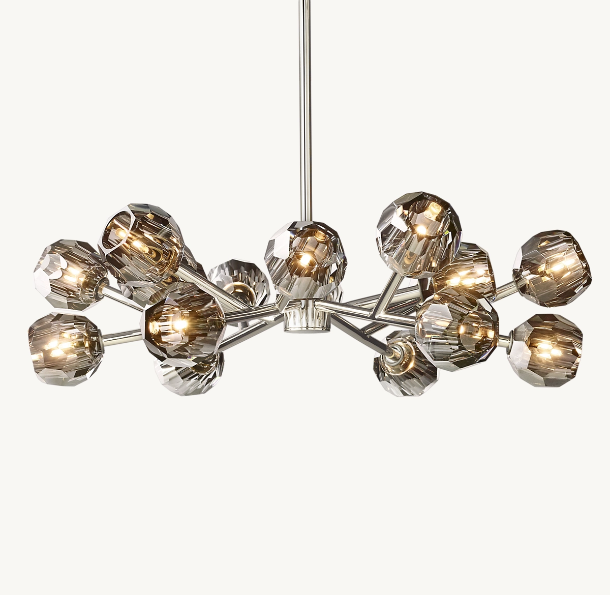 BOULE DE CRISTAL SMOKE GLASS ROUND CHANDELIER 36