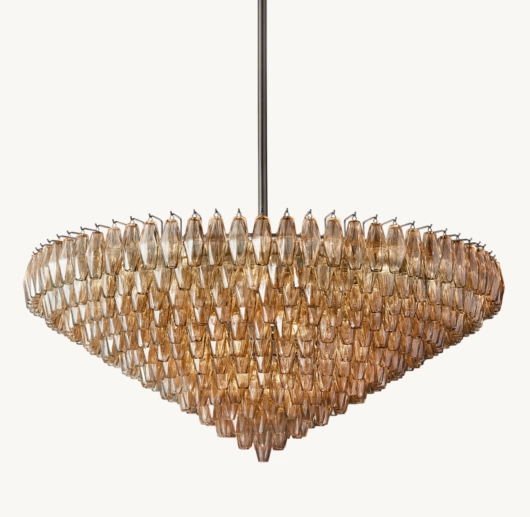 CHIARA SMOKE GLASS TIERED ROUND CHANDELIER 62