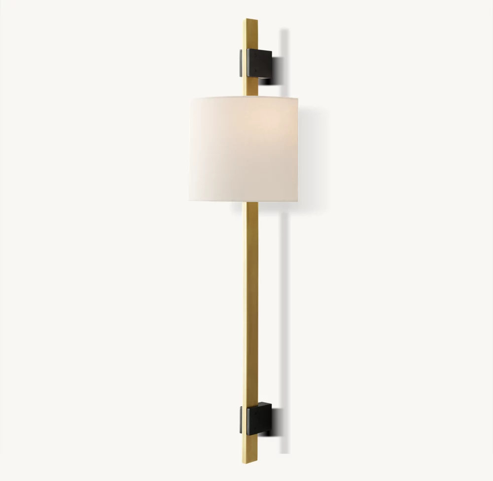 VELA RECTANGULAR BAR SCONCE - ROUND SHADE - Image 5