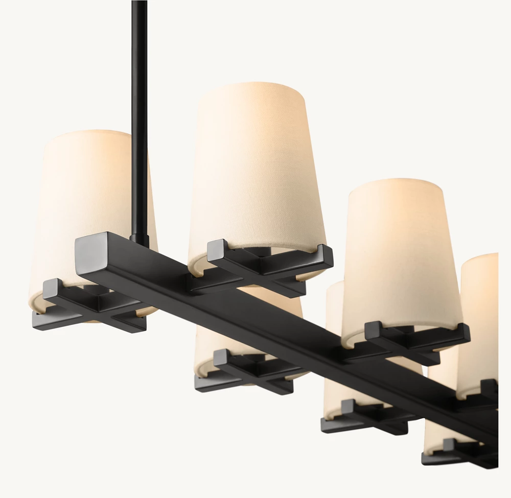 PAUILLAC FABRIC SHADE LINEAR CHANDELIER 60