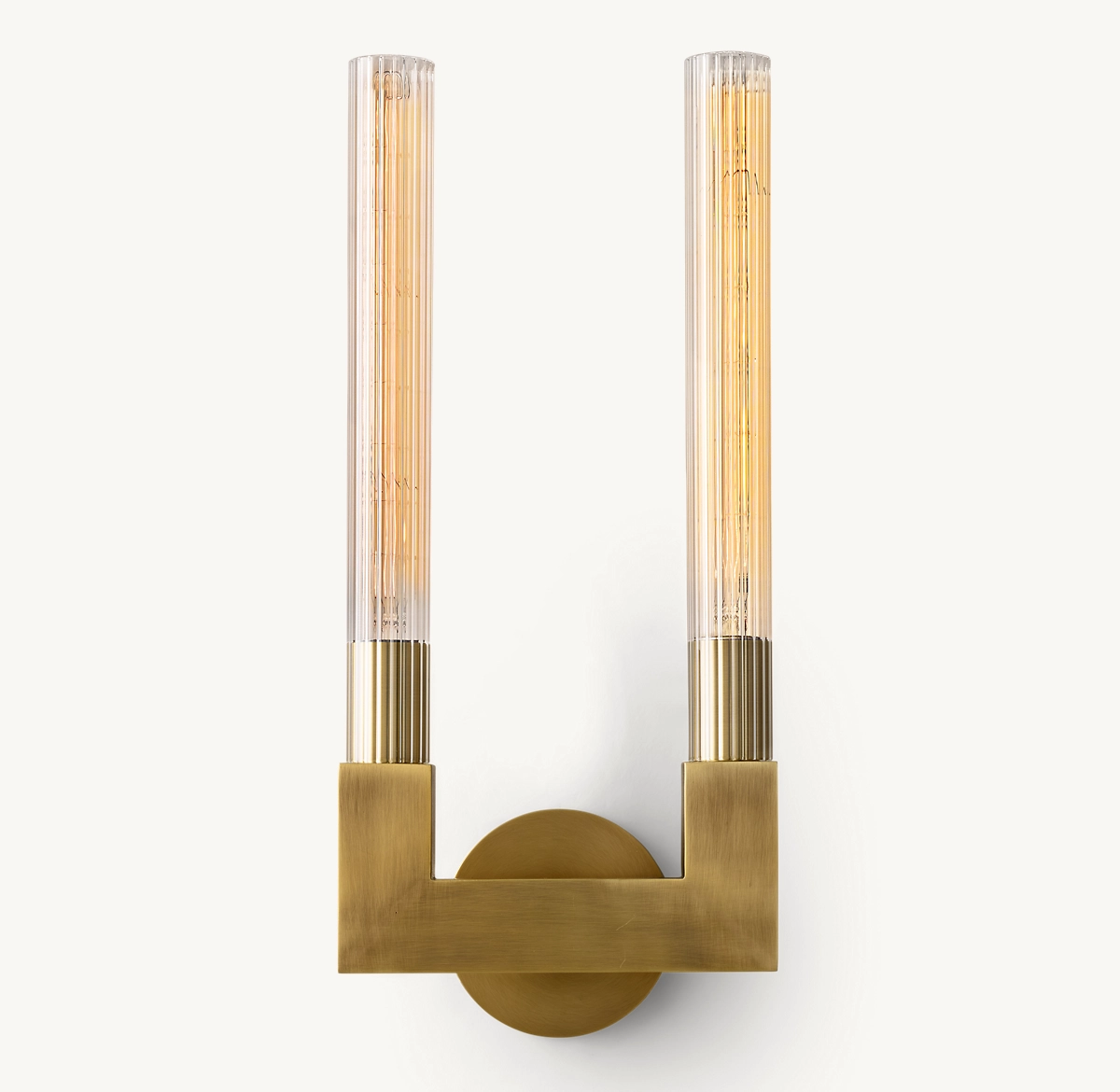 CANNELE DOUBLE SCONCE - Lacquered Burnished Brass