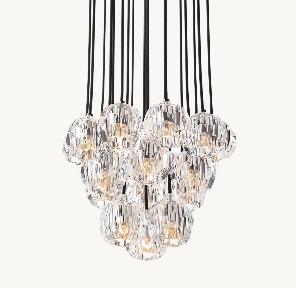 BOULE DE CRISTAL CLEAR GLASS ROUND CLUSTER CHANDELIER 19