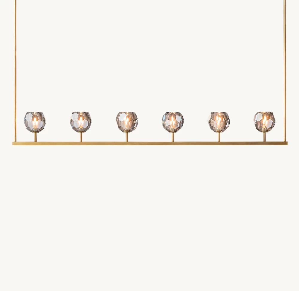 BOULE DE CRISTAL SMOKE GLASS LINEAR CHANDELIER 60