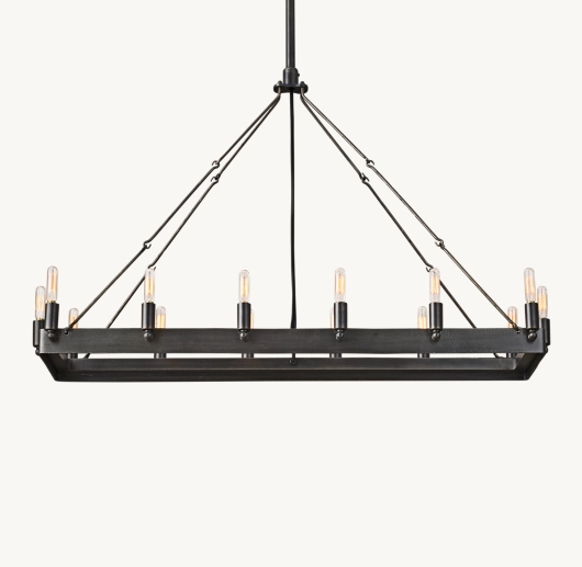 CAMINO VINTAGE FILAMENT RECTANGULAR CHANDELIER 41