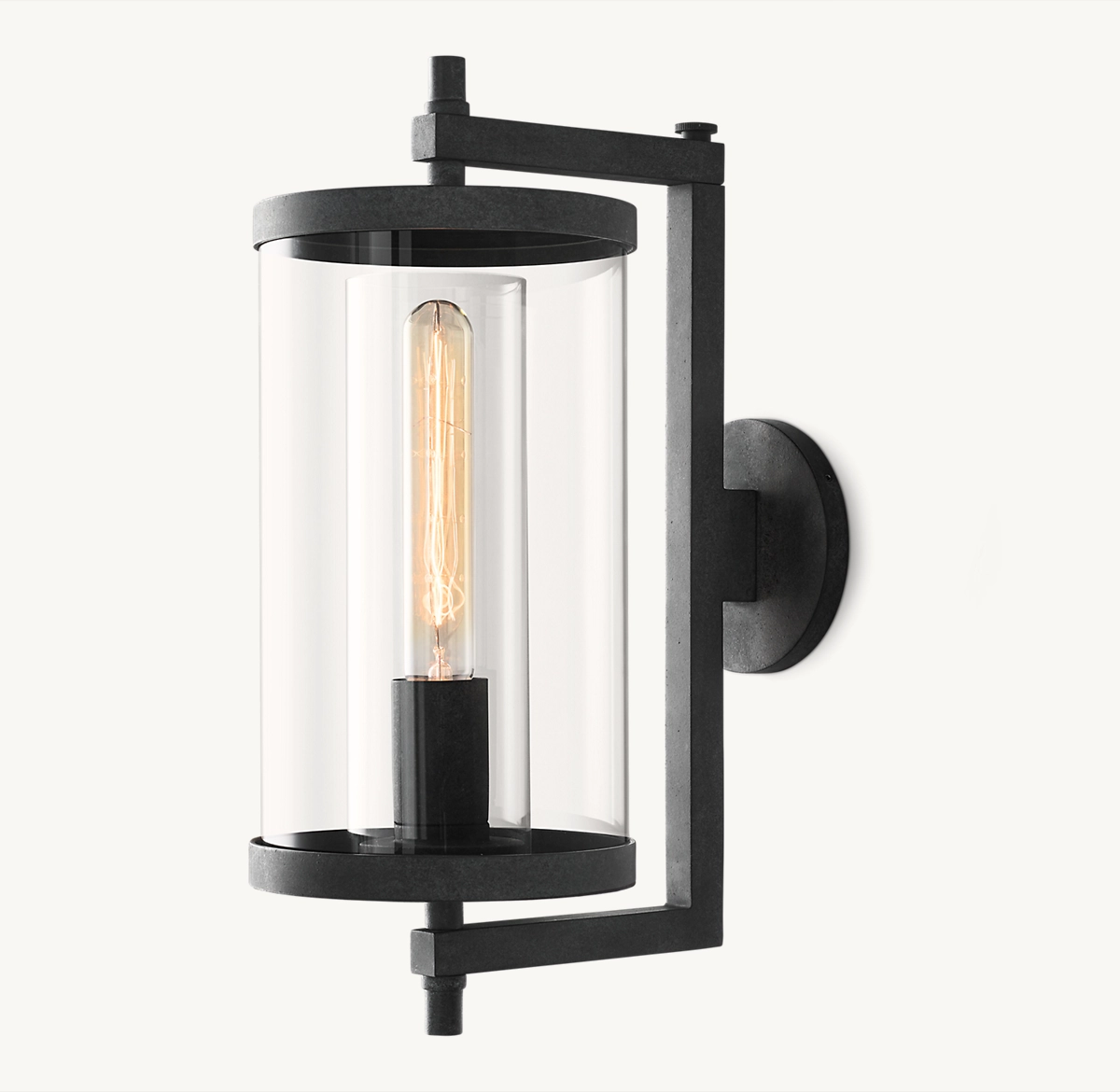 DEVAUX ROUND SCONCE - Weathered Zinc