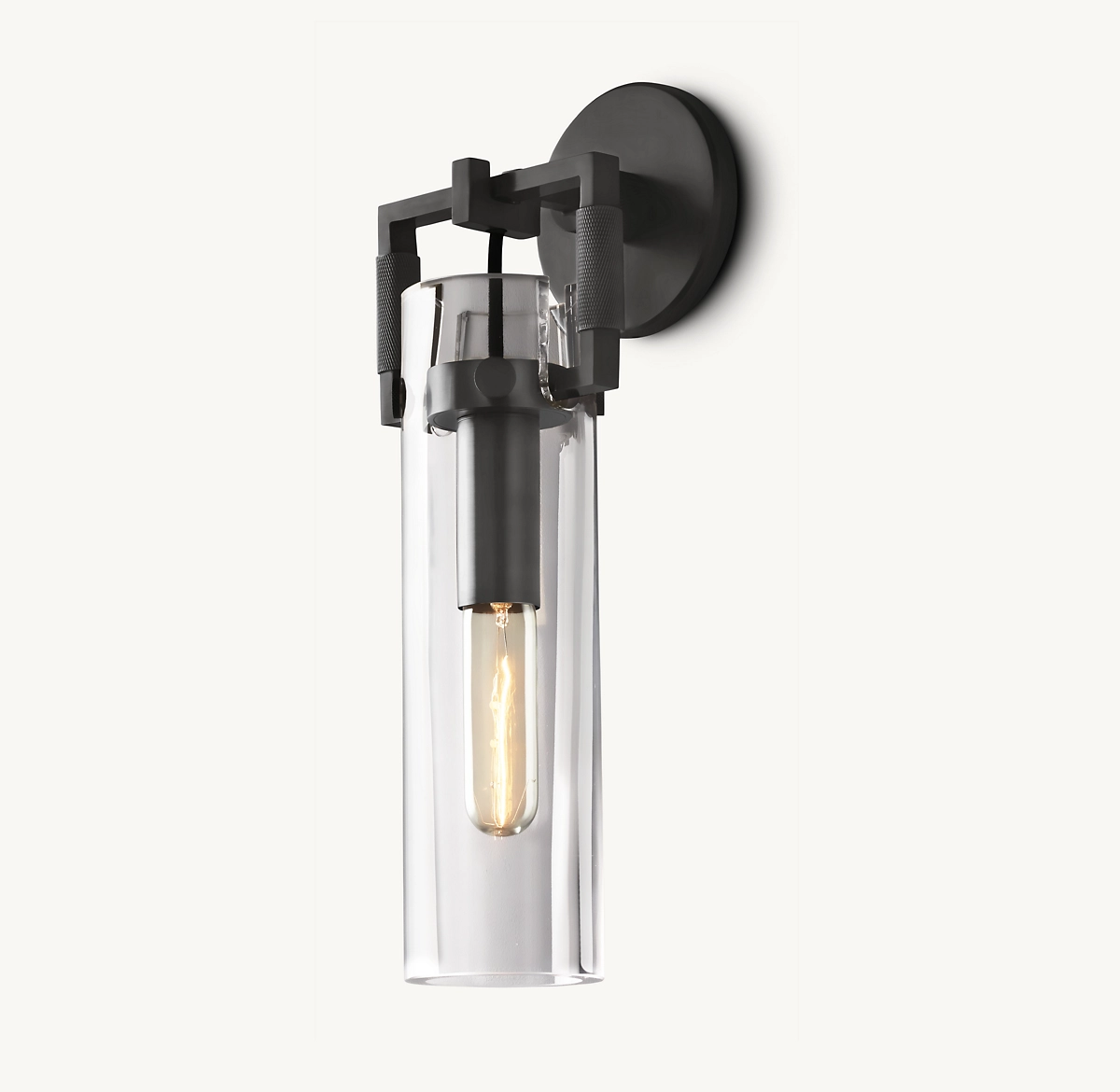 MACHINIST GLASS CYLINDER SCONCE 12