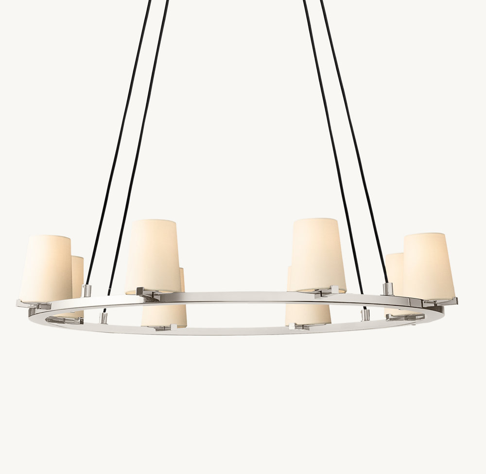 PAUILLAC FABRIC SHADE ROUND CHANDELIER 36