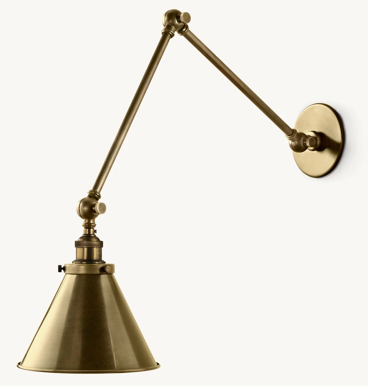 20TH C. LIBRARY DOUBLE SCONCE - Lacquered Burnished Brass