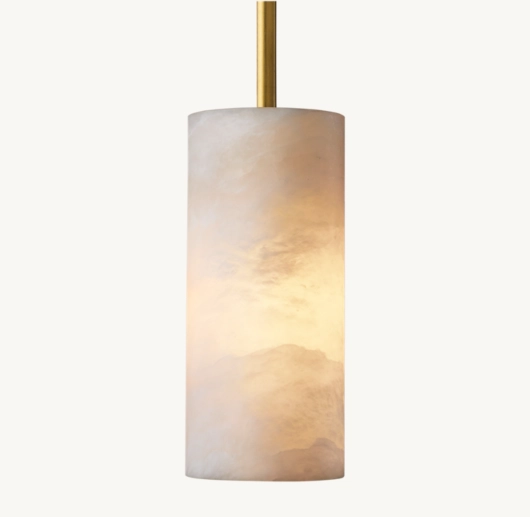 HAND-CARVED ALABASTER CYLINDER PENDANT 9