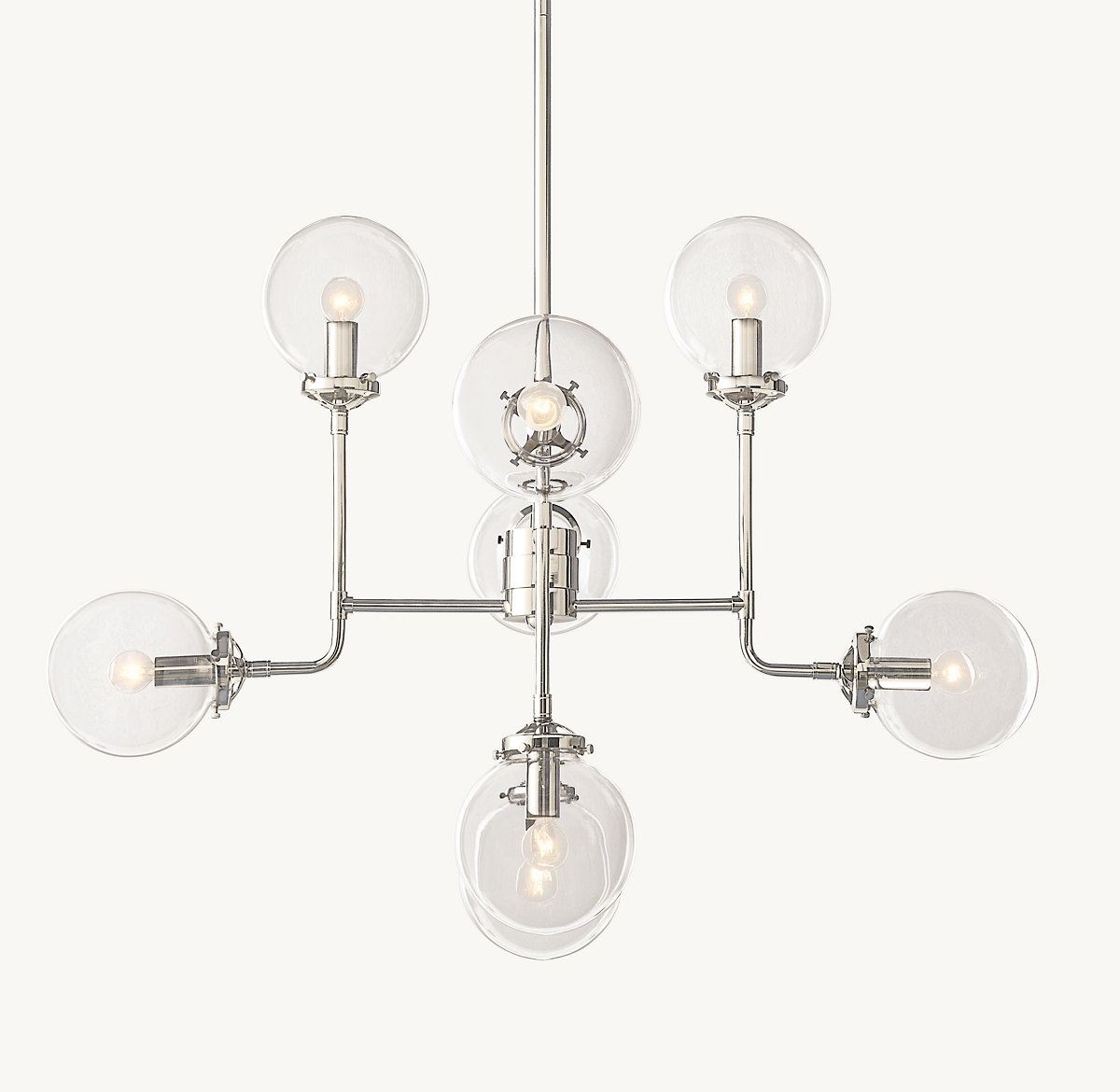 BISTRO GLOBE CLEAR GLASS CHANDELIER 34