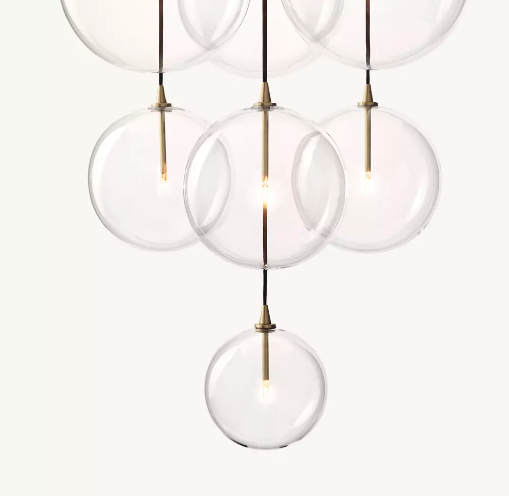 GLASS GLOBE MOBILE CLUSTER CHANDELIER 44