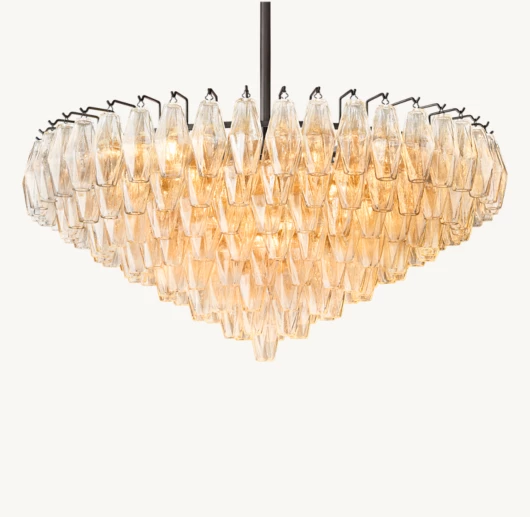 CHIARA CLEAR GLASS TIERED ROUND CHANDELIER 37