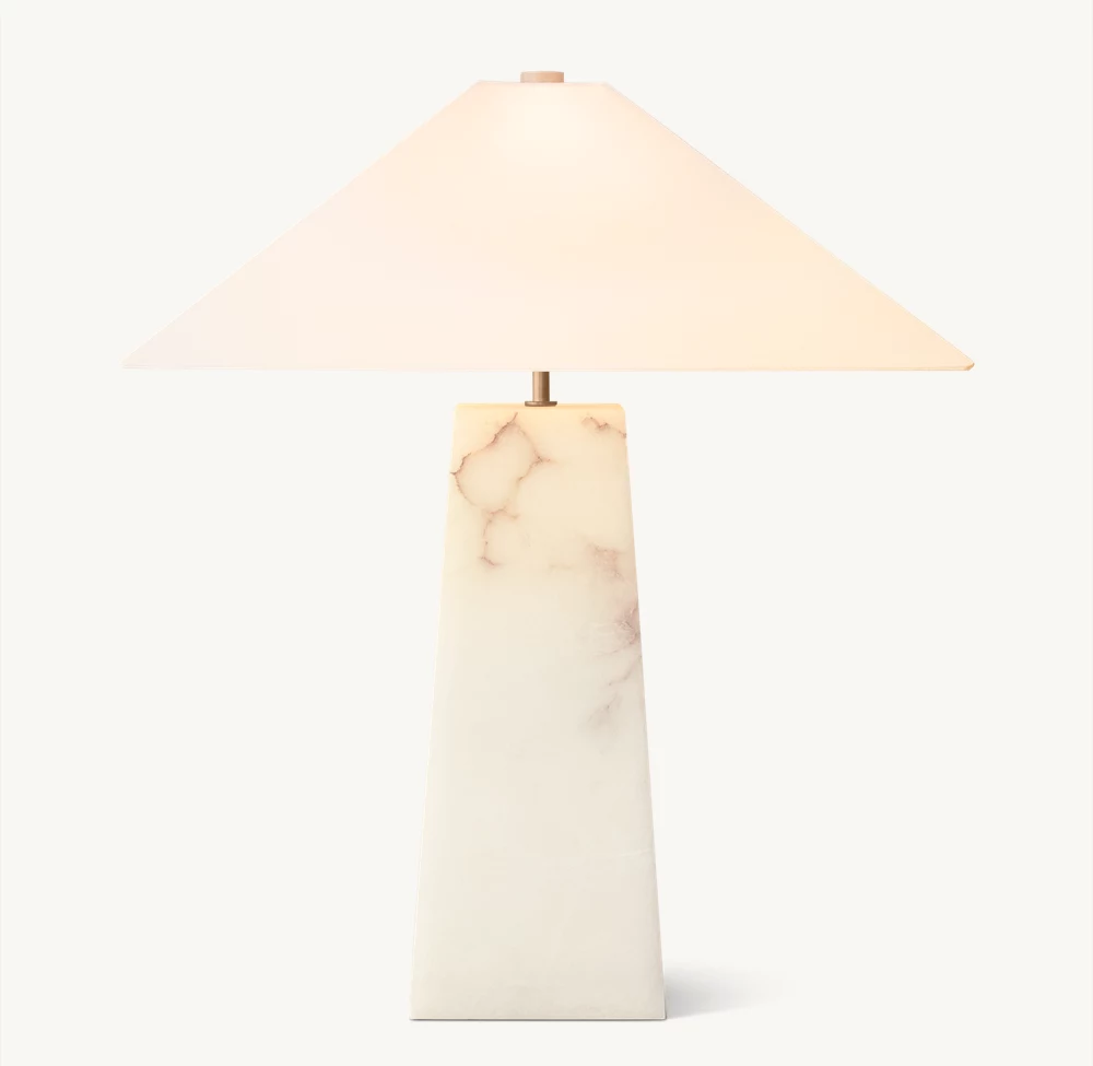 EVOKE ALABASTER TABLE LAMP – PYRAMID SHADE - Image 2