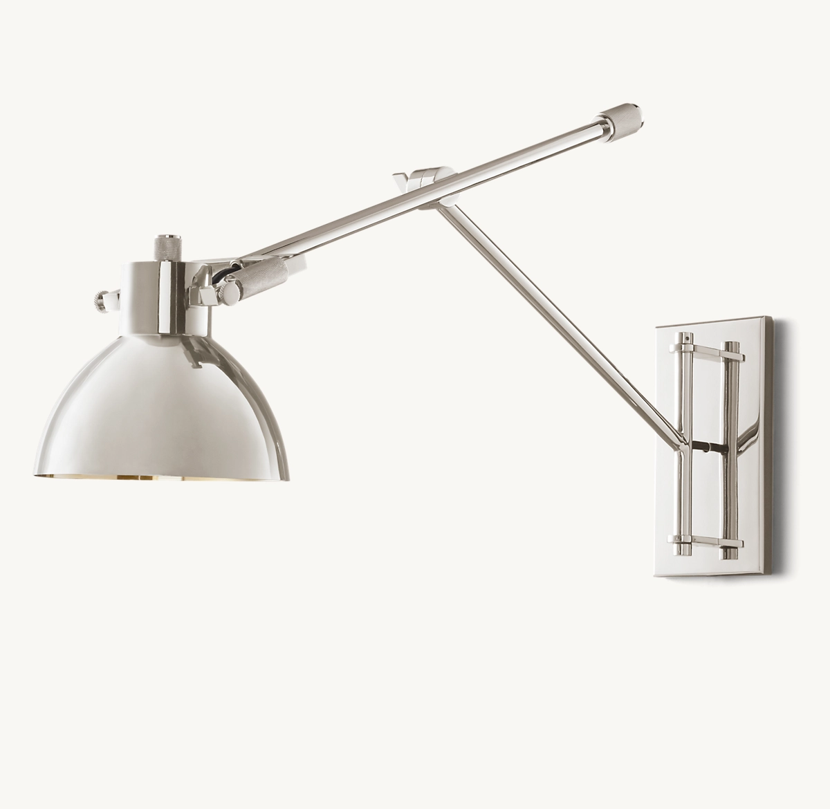 MACHINIST SWING-ARM TASK SCONCE - Polished Nickel