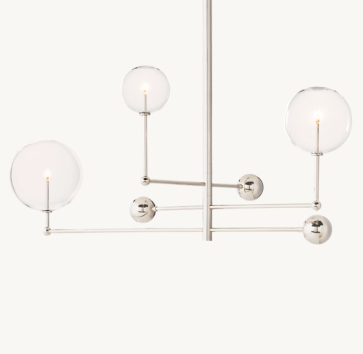 GLASS GLOBE MOBILE THREE-ARM CHANDELIER 46