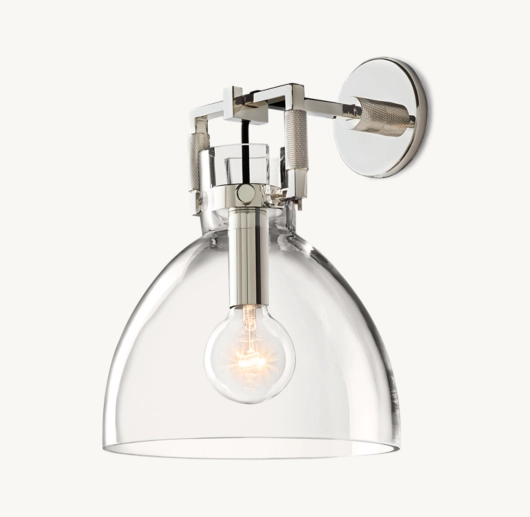 MACHINIST GLASS CLOCHE SCONCE 10