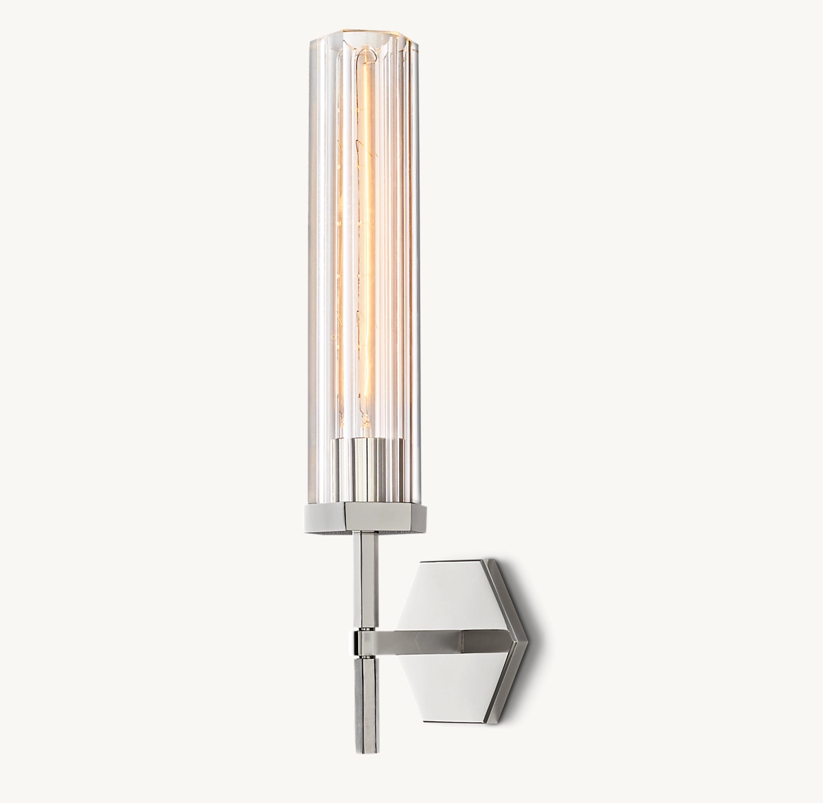 LAMBETH HEXAGONAL GRAND SCONCE - Polished Nickel