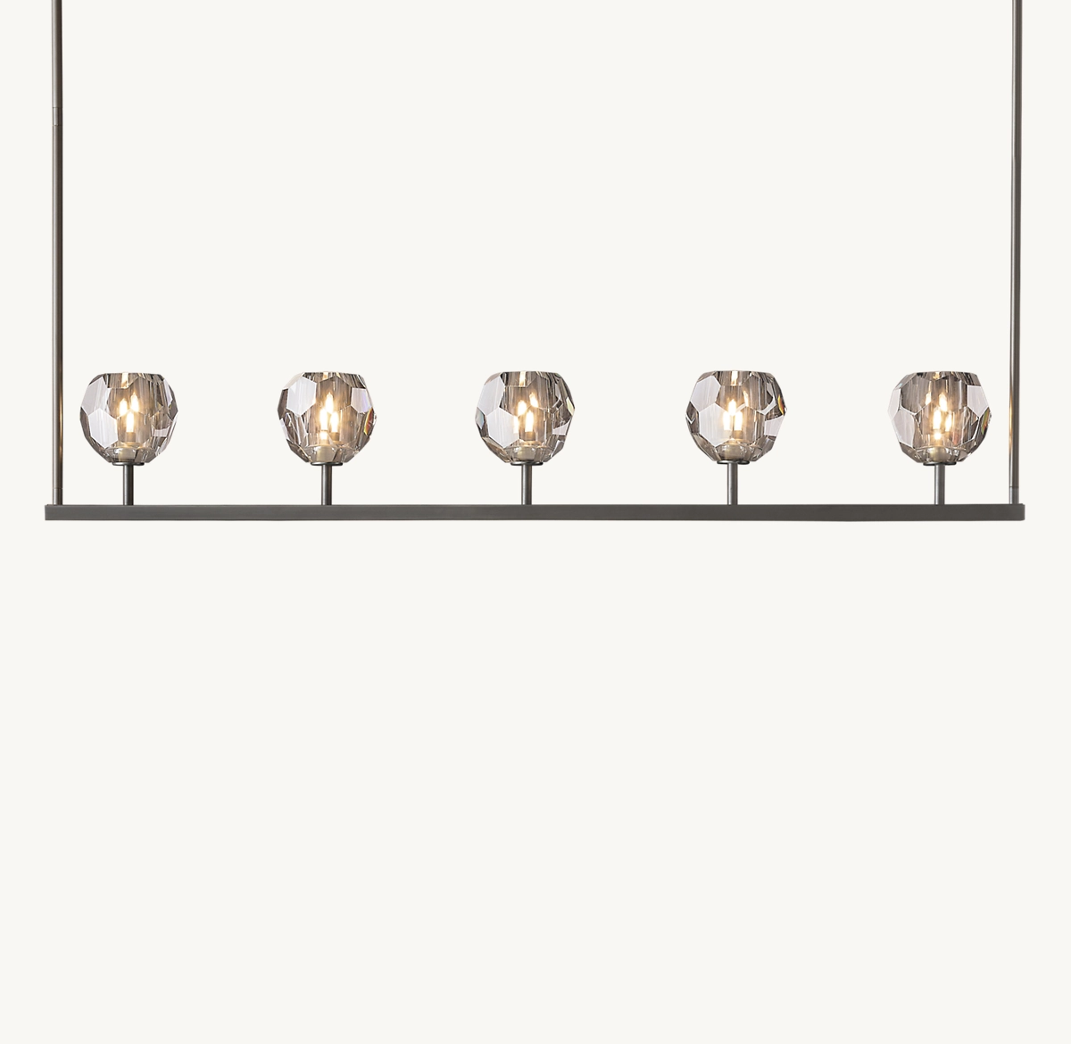 BOULE DE CRISTAL SMOKE GLASS LINEAR CHANDELIER 48