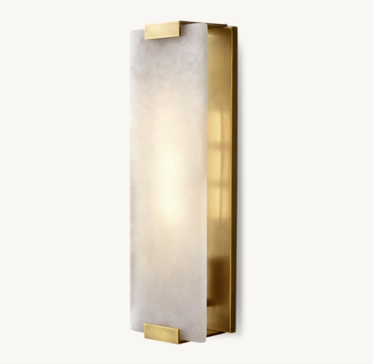HAND-CARVED ALABASTER GRAND SCONCE