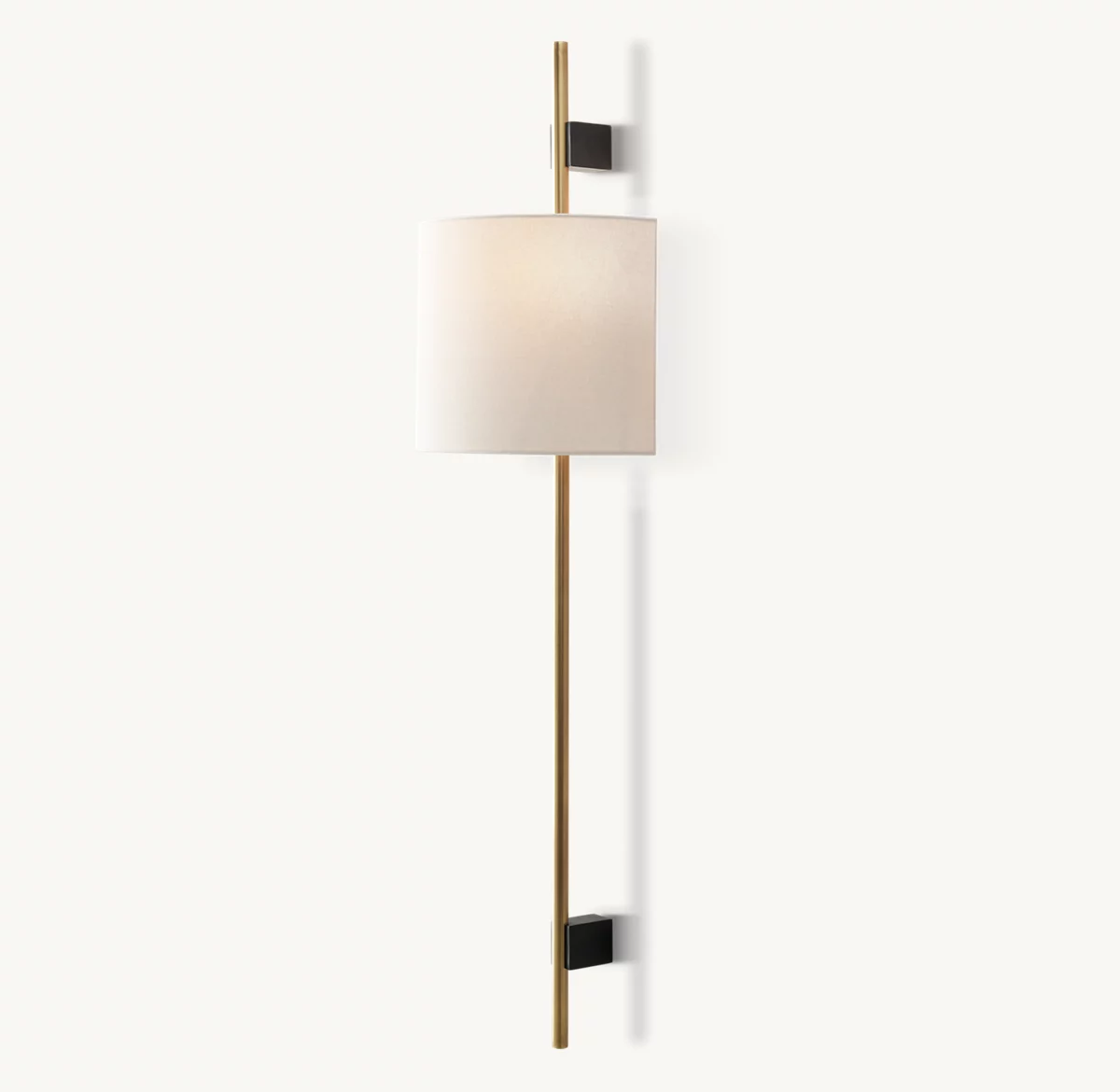 VELA ROUND BAR SCONCE - ROUND SHADE - Lacquered Burnished Brass