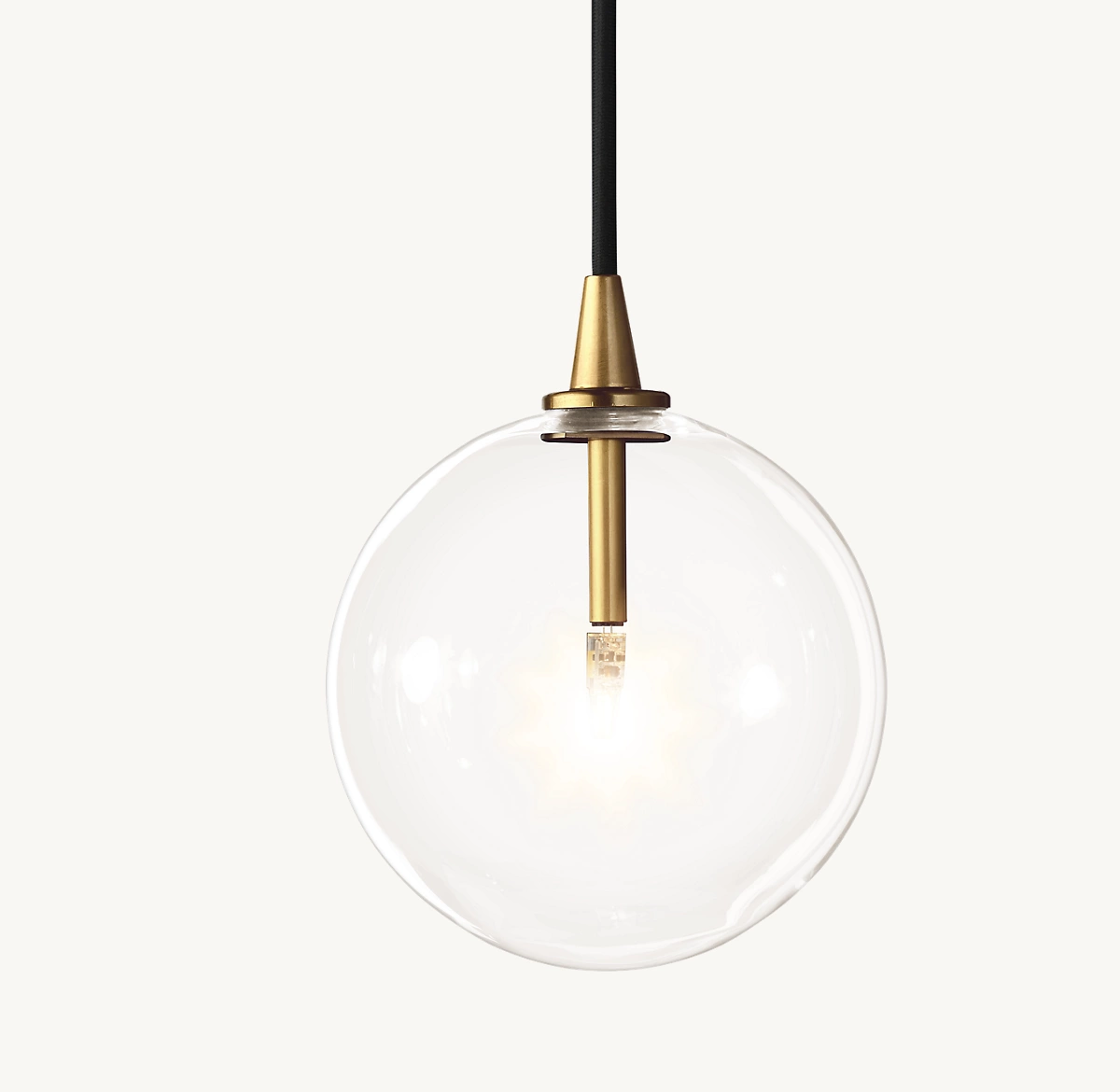 GLASS GLOBE MOBILE PENDANT - Lacquered Burnished Brass