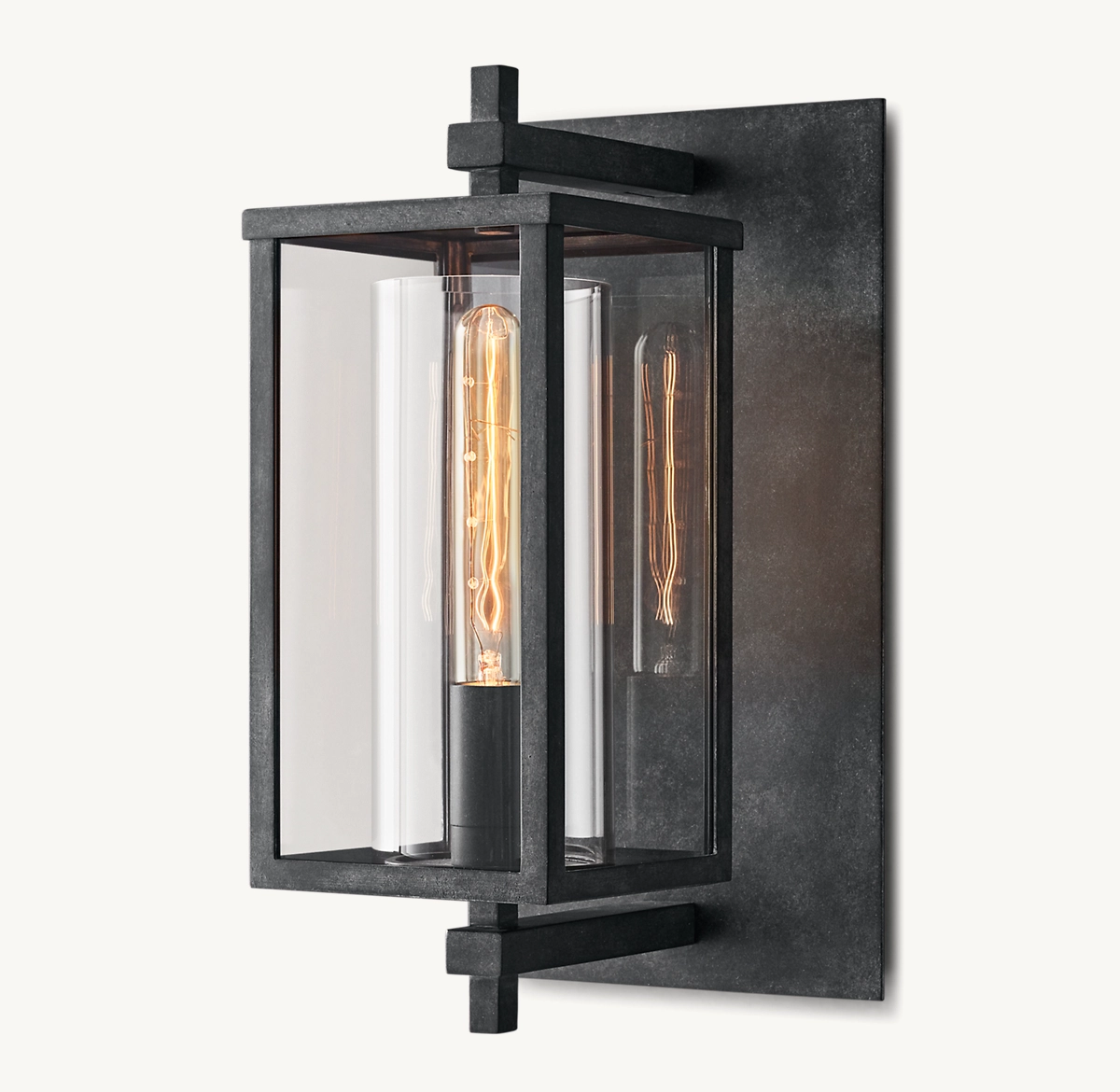 DEVAUX SQUARE SCONCE - Weathered Zinc