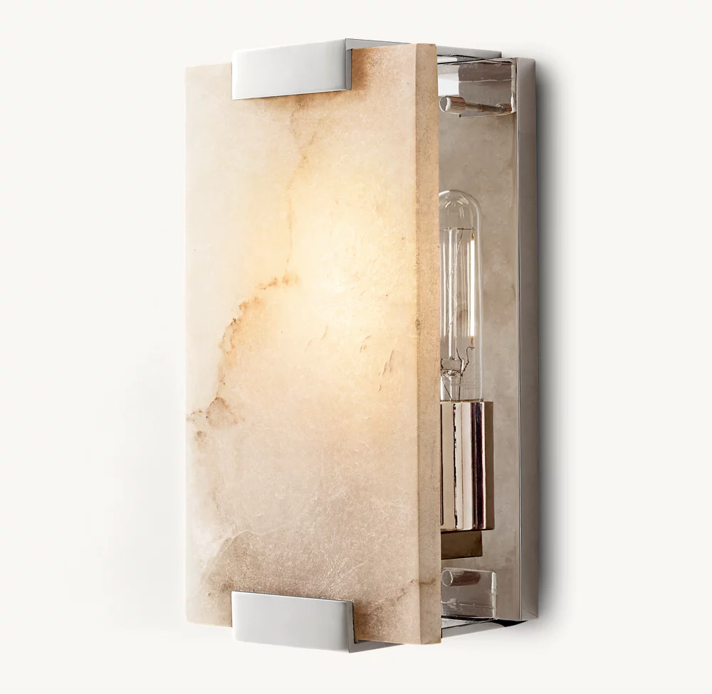 HAND-CARVED ALABASTER SCONCE - Image 1