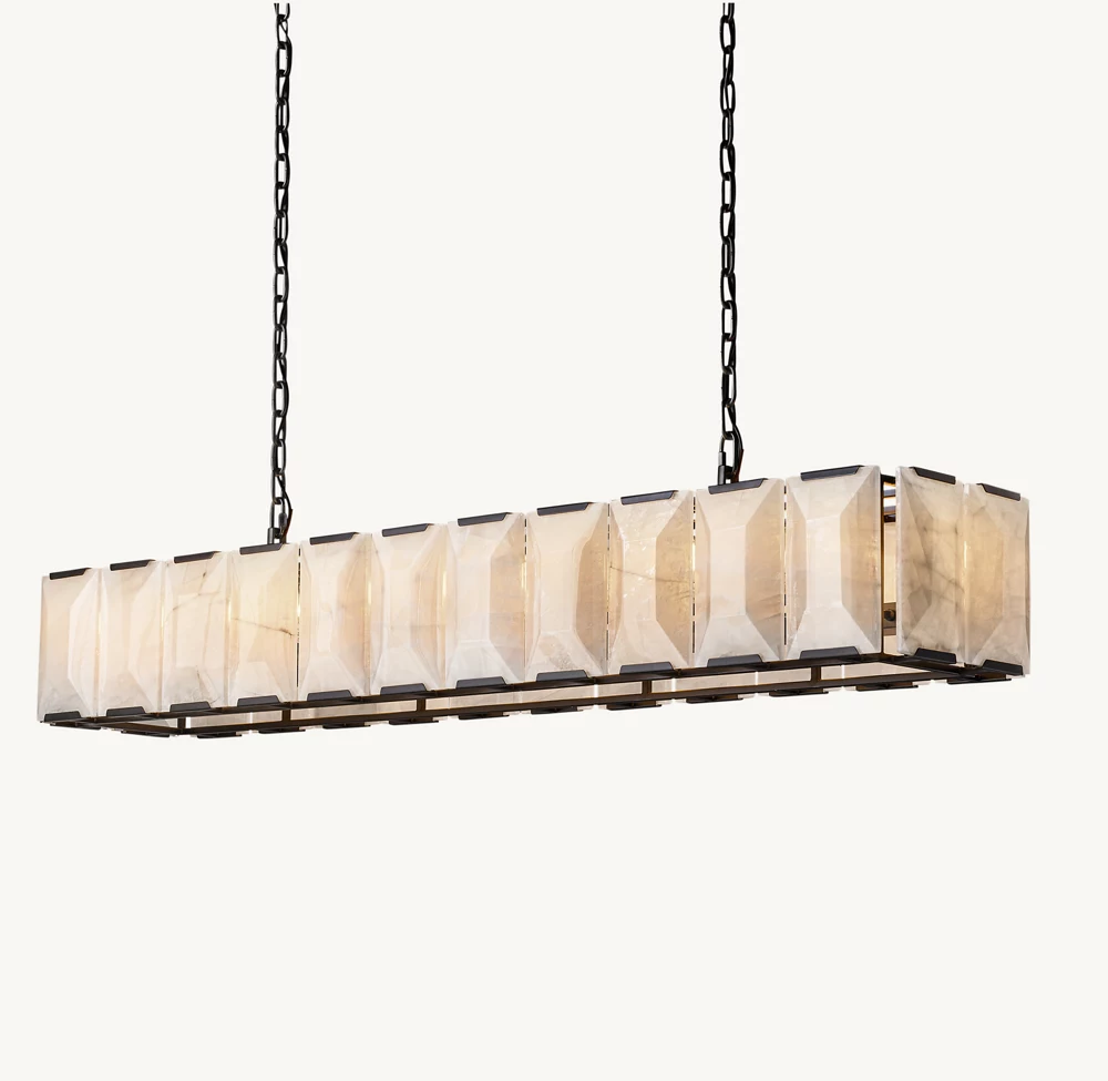 HARLOW CALCITE RECTANGULAR CHANDELIER 74