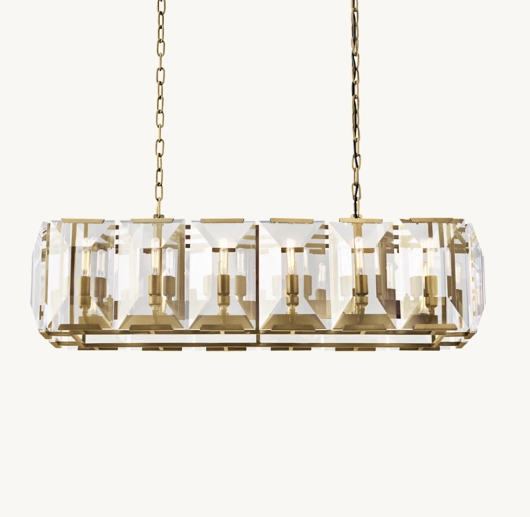 HARLOW CRYSTAL RECTANGULAR CHANDELIER 42