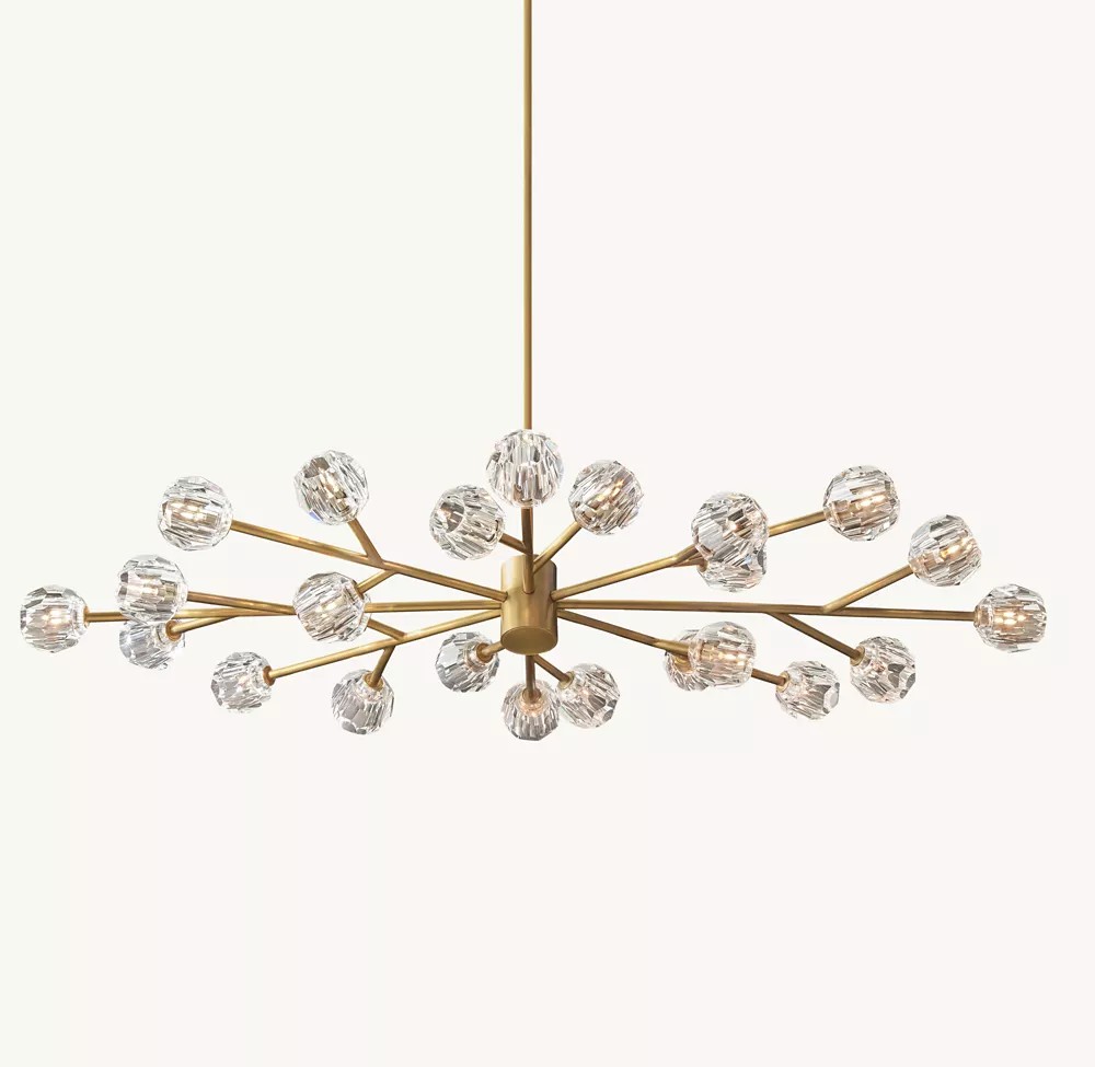 BOULE DE CRISTAL CLEAR GLASS OVAL CHANDELIER 72